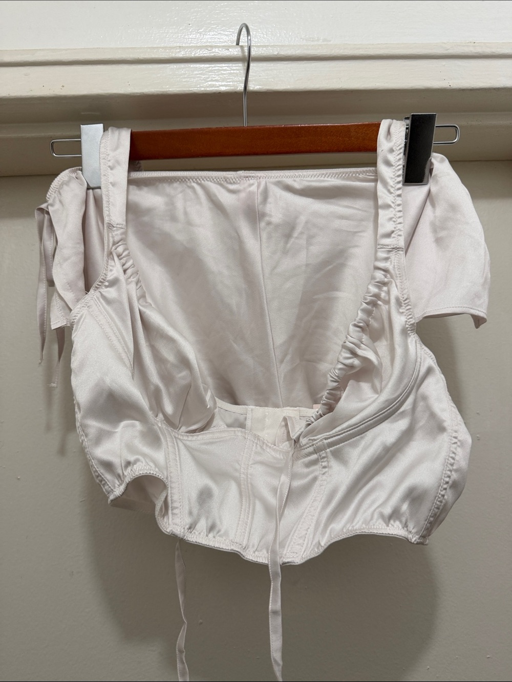 Victoria's Secret Pale Pink Satin Corset Top